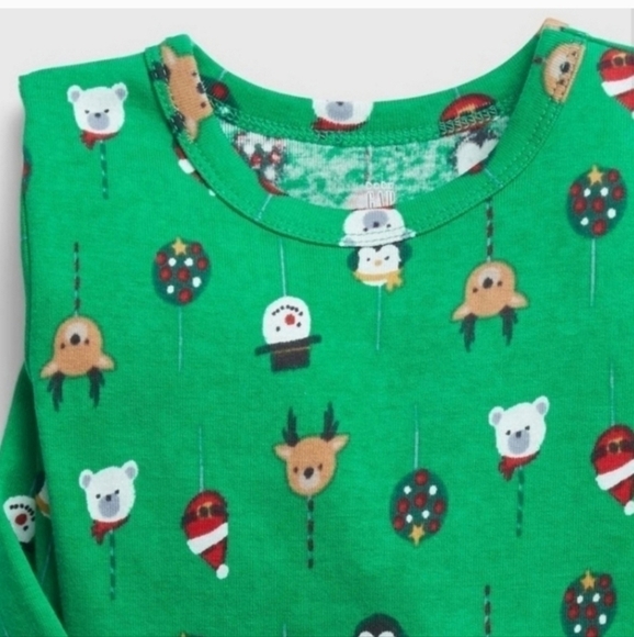 Gap Kids Organic Cotton Cake Pop Green Pajamas Set Size 12 New - Picture 3 of 4
